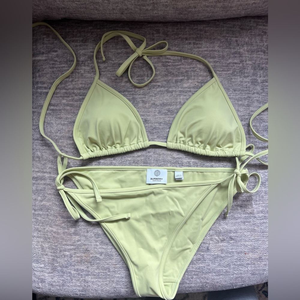 Burberry bikini Wtarn Roundel Logo Two-Piece Swimsuit in mint green medium new